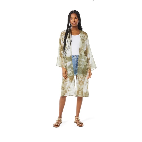 🆕 Collarless Long Sleeve Tie Dye Kimono - Picture 5 of 6